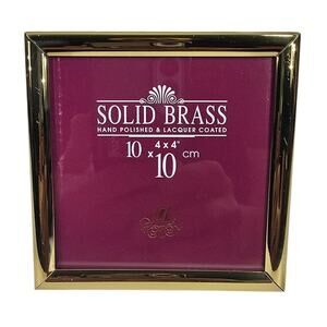 SOLID BRASS PHOTO FRAME – HAND POLISHED & LACQUER COATED – 4x4"